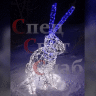 Световая уличная фигура "Заяц" с синими ушами 135х97 см