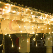 Светодиодная гирлянда бахрома Тепло-Белая 6 x 0,7м Мерцающая Эконом